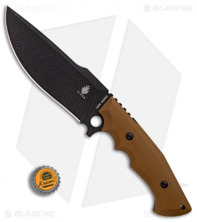 Kizer Cutlery Salient Fixed Blade Knife Brown G-10 (6.25" Black) E613