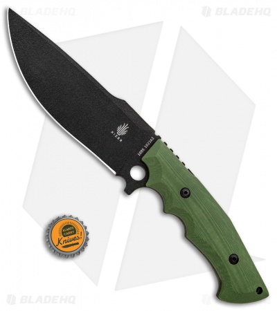 Kizer Cutlery Salient Fixed Blade Knife Green G-10 (6.25" Black) E613