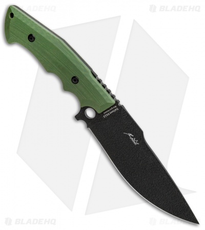 Kizer Cutlery Salient Fixed Blade Knife Green G-10 (6.25" Black) E613