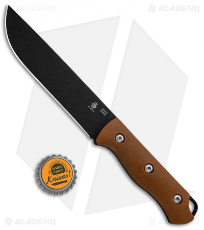 Kizer GTI Bush Fixed Blade Knife Brown G-10 (5" Black) 1034A2