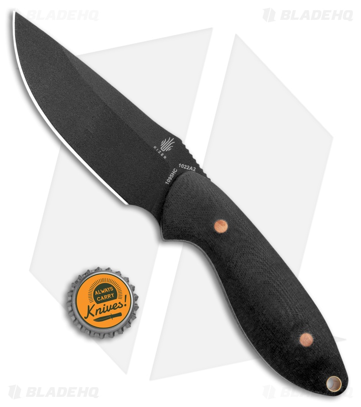 Kizer Garza Sequoia Fixed Blade Knife Black G-10 (3.78" Black) 1022A1