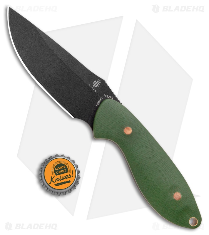 a Kizer Sequoia Fixed Blade Knife | OD Green G-10 | Blade HQ