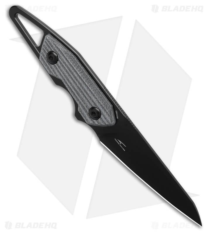 Kizer Groom Fixed Blade Knife Black Denim Micarta (3.08" Black D2)