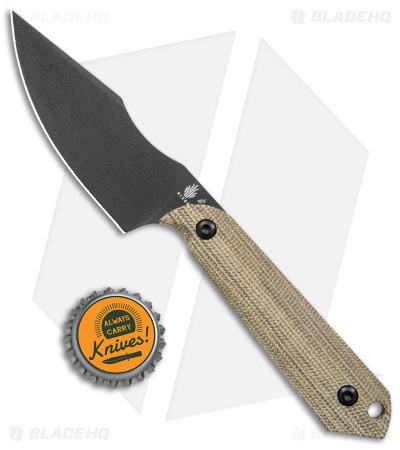 Kizer Maverick Customs Harpoon Mini 10V Fixed Blade Green Micarta (3" Black)