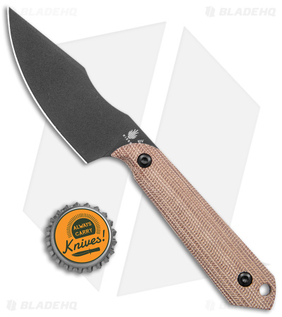 Kizer Maverick Customs Harpoon Mini 10V  Fixed Blade Knife Micarta (3" Black)  