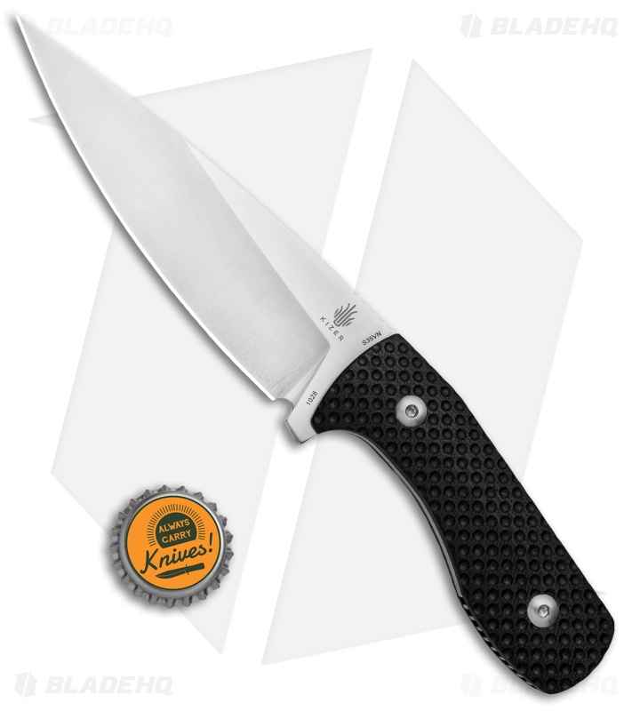 Kizer Pinkerton Lancer Fixed Blade Knife Black G-10 (4.75