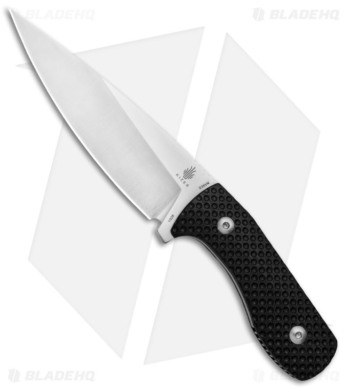 Kizer Pinkerton Lancer Fixed Blade Knife Black G-10 (4.75" Satin) 1028