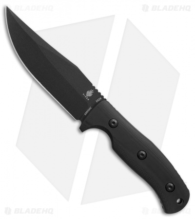 Kizer Pinkerton Littler River Bowie Fixed Blade Knife Black G-10 (4.3" Black) 
