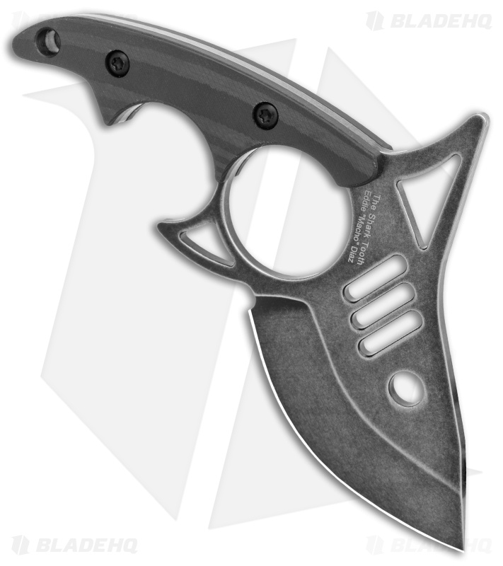 Kizer Shark Tooth Fixed Blade Knife Black CF - Blade HQ