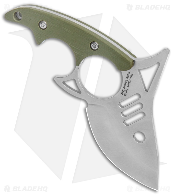 Kizer Shark Tooth Fixed Blade Knife Green G-10 (2.5" Satin) 1043N1