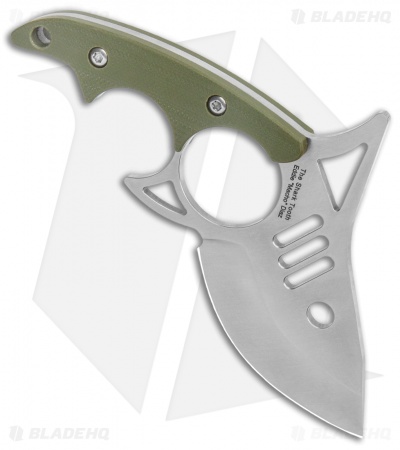 Kizer Shark Tooth Fixed Blade Knife Green G-10 (2.5" Satin) 1043N1