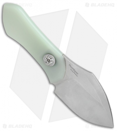 Kizer Thumbper Short Fixed Blade Neck Knife Natural G-10 (2" Stonewash) 1013