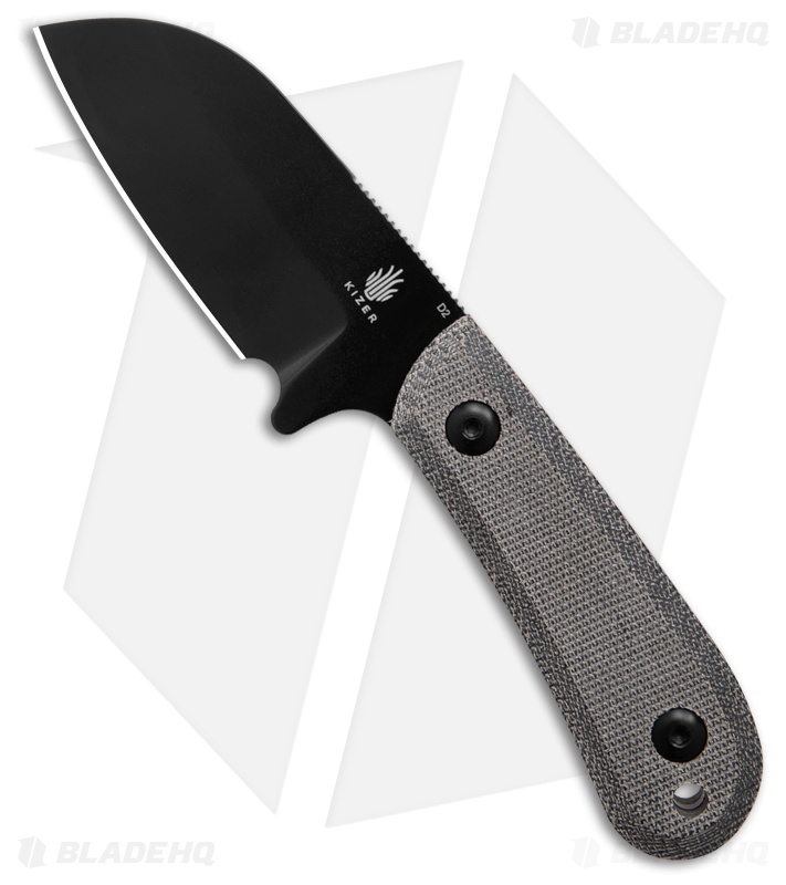 Kizer Deckhand Black Fixed Blade Knife Black Micarta/G-10