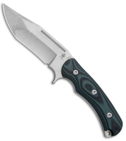 Kizer Willumsen Super Bad Recurve Bowie Fixed Blk/Grn G-10 (4.75" SW) Ki1015A2