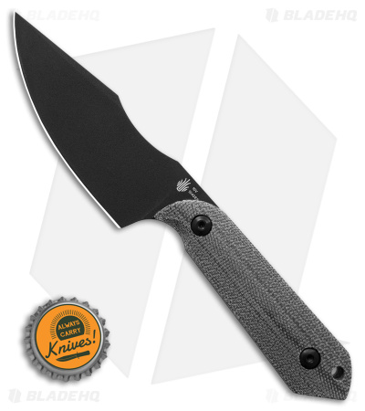 Kizer Maverick Customs Harpoon Fixed Blade Knife Black Micarta (3.75" Black) 10V