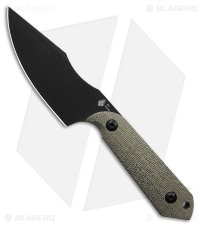 Kizer Maverick Customs Harpoon Fixed Blade Knife Green Micarta (3.75" Black) 10V