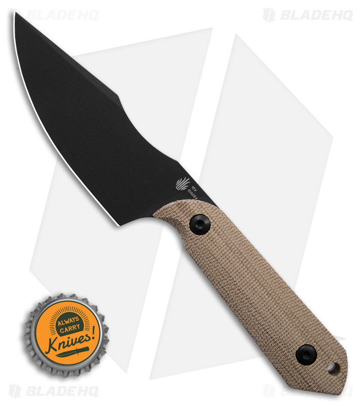 Kizer Maverick Customs Harpoon Fixed Blade Knife Natural Micarta (3.94" Black) 