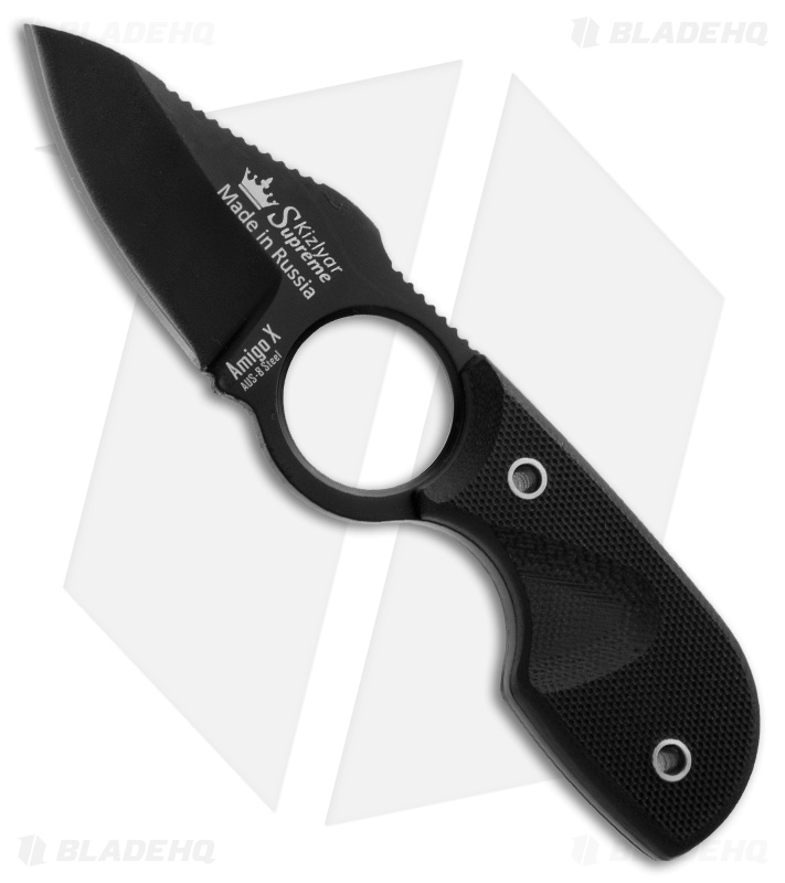 Kizlyar Supreme Knives Amigo X Fixed Blade Knife Black G-10 (2.75
