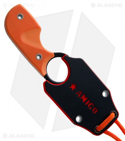 Kizlyar Supreme Knives Amigo Z Fixed Blade Knife Orange G10 (2.75" Black) KK0097