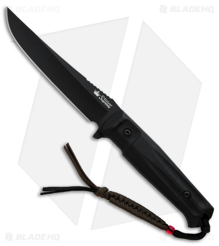 Kizlyar Supreme Knives Croc Tactical Fixed Blade Knife (6" Black)