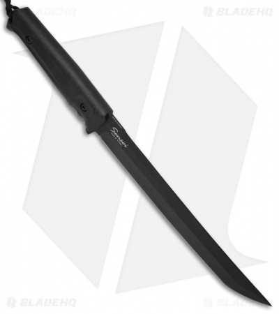 Kizlyar Supreme Knives Sensei AUS-8 Fixed Blade Knife Black Kraton