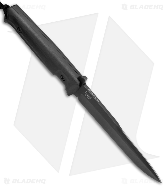 Kizlyar Supreme Knives Trident D2 Tactical Fixed Blade Knife (6" Black)