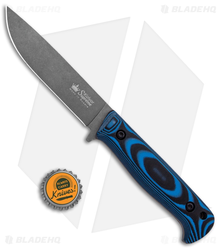 Kizlyar Supreme Yeti | Outdoor Fixed Blade Knife | Black/Blue G-10