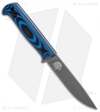 Kizlyar Supreme Yeti Fixed Blade Knife Blue G-10 (4.6" Gray Stonewash)