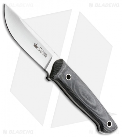 Kizlyar Supreme Nikki D2 Fixed Blade Knife Gray/Black Micarta (3.5" Satin) 