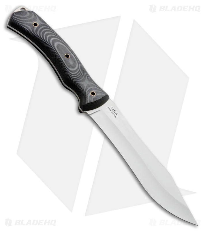 Kizlyar Supreme Safari Fixed Blade Knife Gray/Black Micarta (6.375" Satin) 