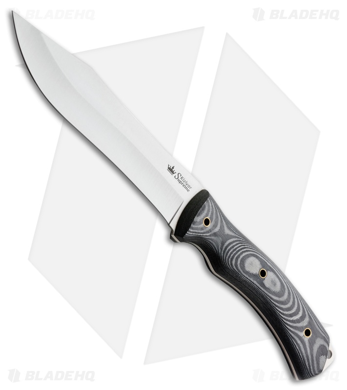 Kizlyar Supreme Safari Fixed Blade Knife Gray/Black Micarta (6.375" Satin) 