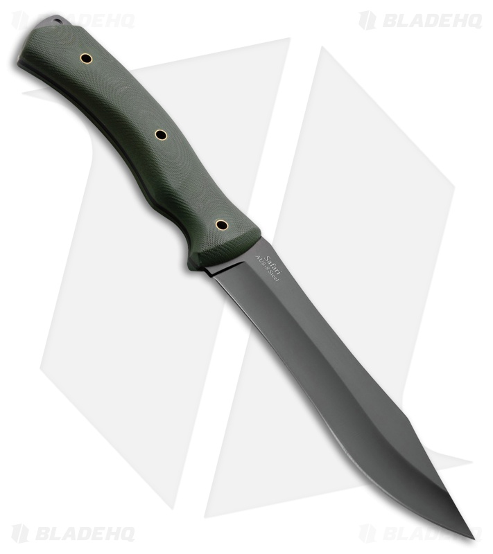 Kizlyar Supreme Safari Fixed Blade Knife Green G-10 (6.375" Black) 