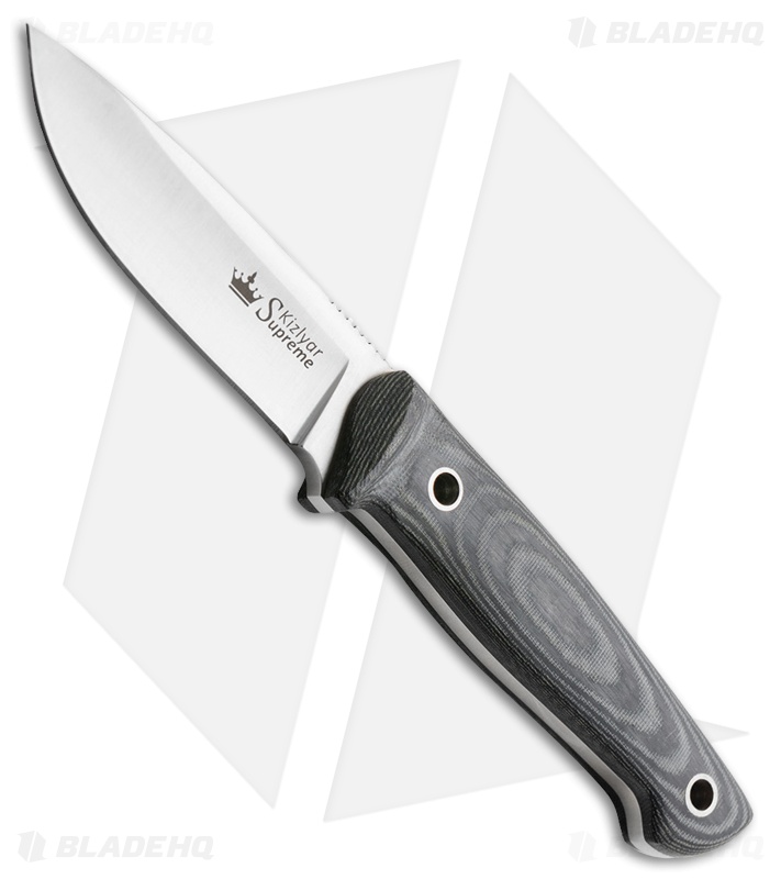 Kizlyar Supreme Santi Fixed Blade Knife Gray/Black Micarta (3.5" Satin) KK0047