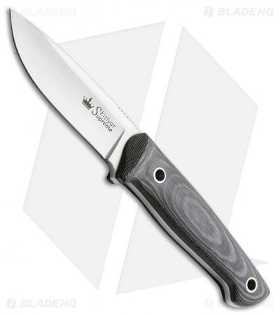 Kizlyar Supreme Santi Fixed Blade Knife Gray/Black Micarta (3.5" Satin) KK0047