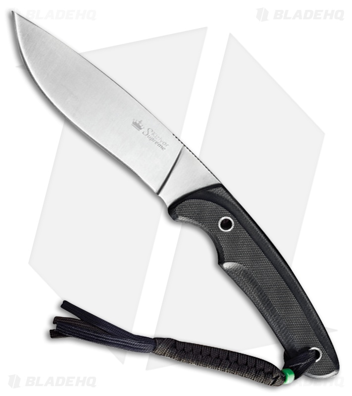 Kizlyar Supreme Savage Fixed Blade Knife Black G-10 (5.125" Satin) KK0029