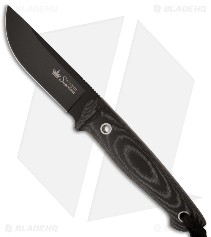Kizlyar Supreme Knives Nikki AUS-8 Fixed Blade Knife (3.5" Black Plain)