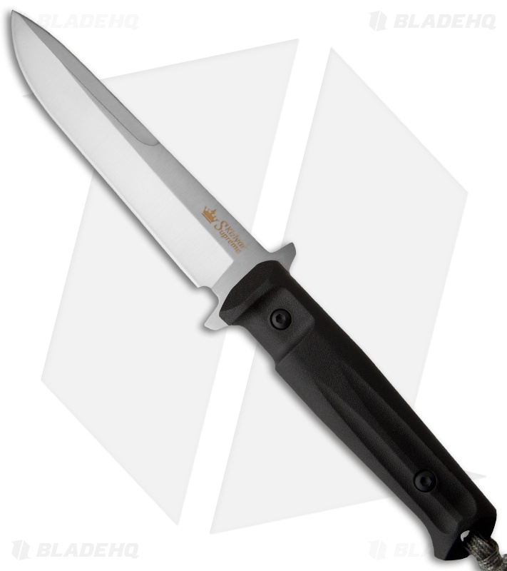 Kizlyar Supreme Knives Trident AUS-8 Tactical Fixed Blade Knife (6" Satin Plain)