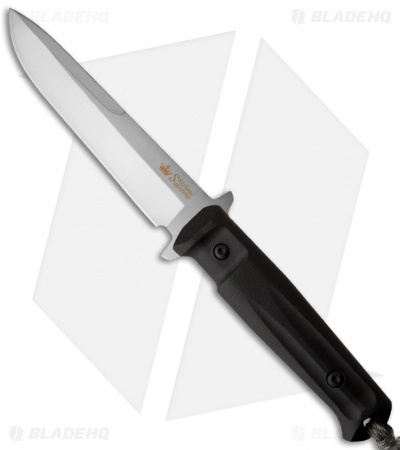 Kizlyar Supreme Knives Trident AUS-8 Tactical Fixed Blade Knife (6" Satin Plain)