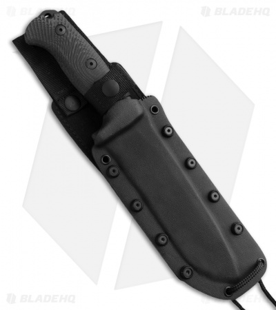 LionSteel M7 Hunting Fixed Blade Knife Black Micarta (7" Black)