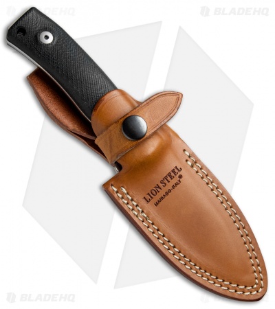 LionSteel M4 Fixed Blade Knife Black G-10 (3.75" Satin M390)