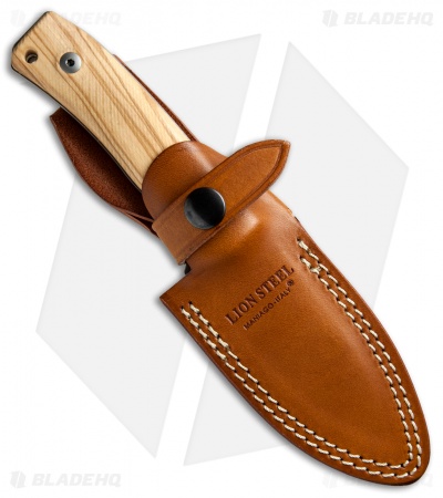 LionSteel M4 Fixed Blade Knife Olive Wood (3.75" Satin M390)