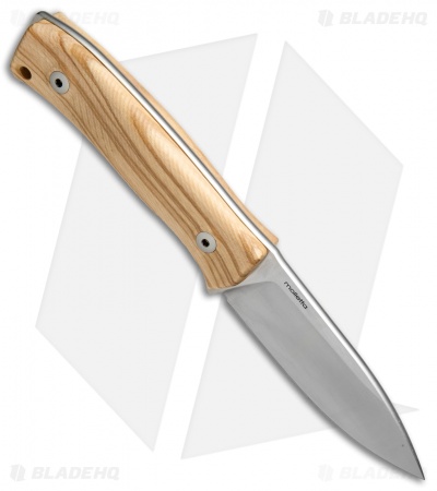 LionSteel M4 Fixed Blade Knife Olive Wood (3.75" Satin M390)