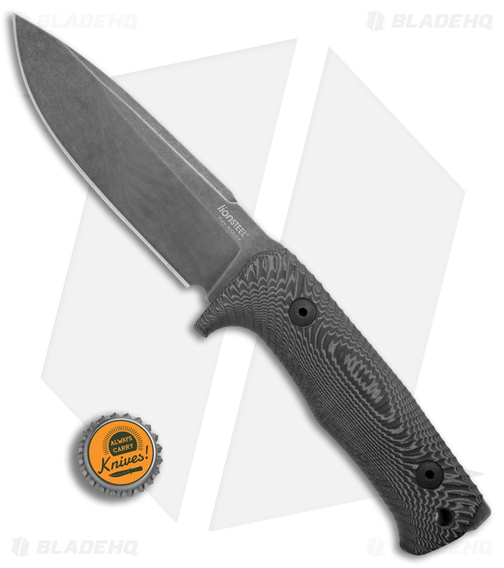 LionSteel T5B Fixed Blade Knife Black Micarta (5" Black SW)