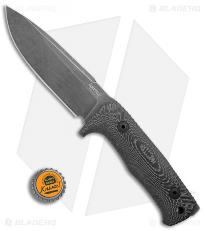 LionSteel T5B Fixed Blade Knife Black Micarta (5" Black SW)