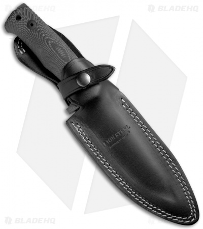 LionSteel T5B Fixed Blade Knife Black Micarta (5" Black SW)