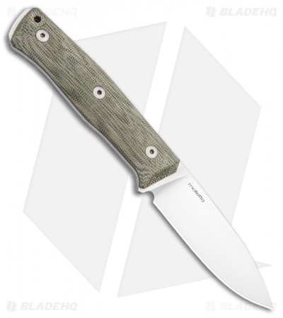 LionSteel B35 Fixed Blade Knife Green Micarta (3.5" Satin)