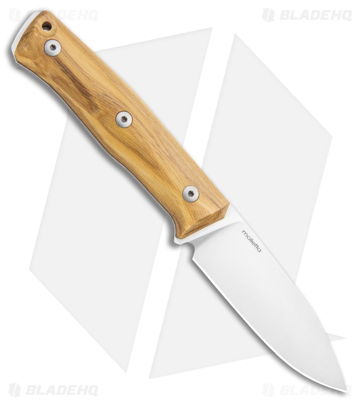 LionSteel B35 Fixed Blade Knife Olive Wood (3.5" Satin)