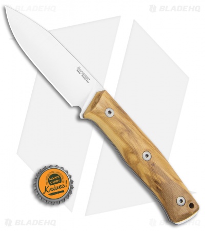 LionSteel B35 Fixed Blade Knife Olive Wood (3.5" Satin)