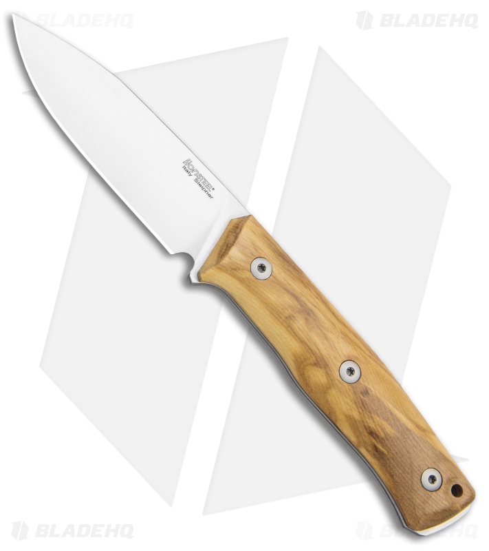 LionSteel B35 Fixed Blade Knife Olive Wood (3.5" Satin)