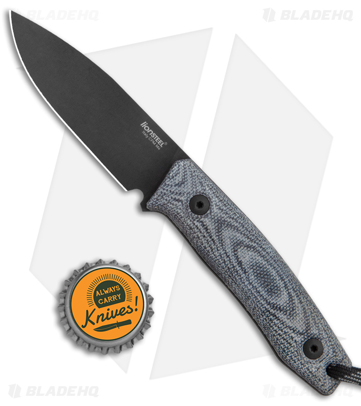 LionSteel M1 Fixed Blade Knife Black Micarta (2.9" Black M4) BHQ Exclusive